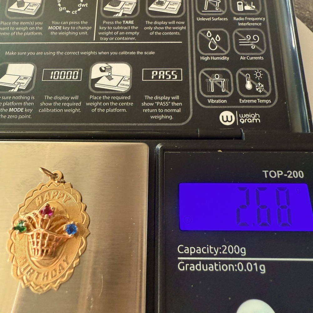 Beautiful Solid 14k Solid Yellow Gold “Happy Birt… - image 4